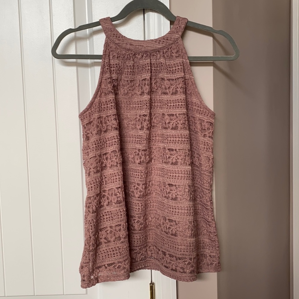 Monteau Lace Halter Tank Blouse